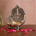Brass Ethnic Hand carved Diya (7 Inch) Vedansh Craft