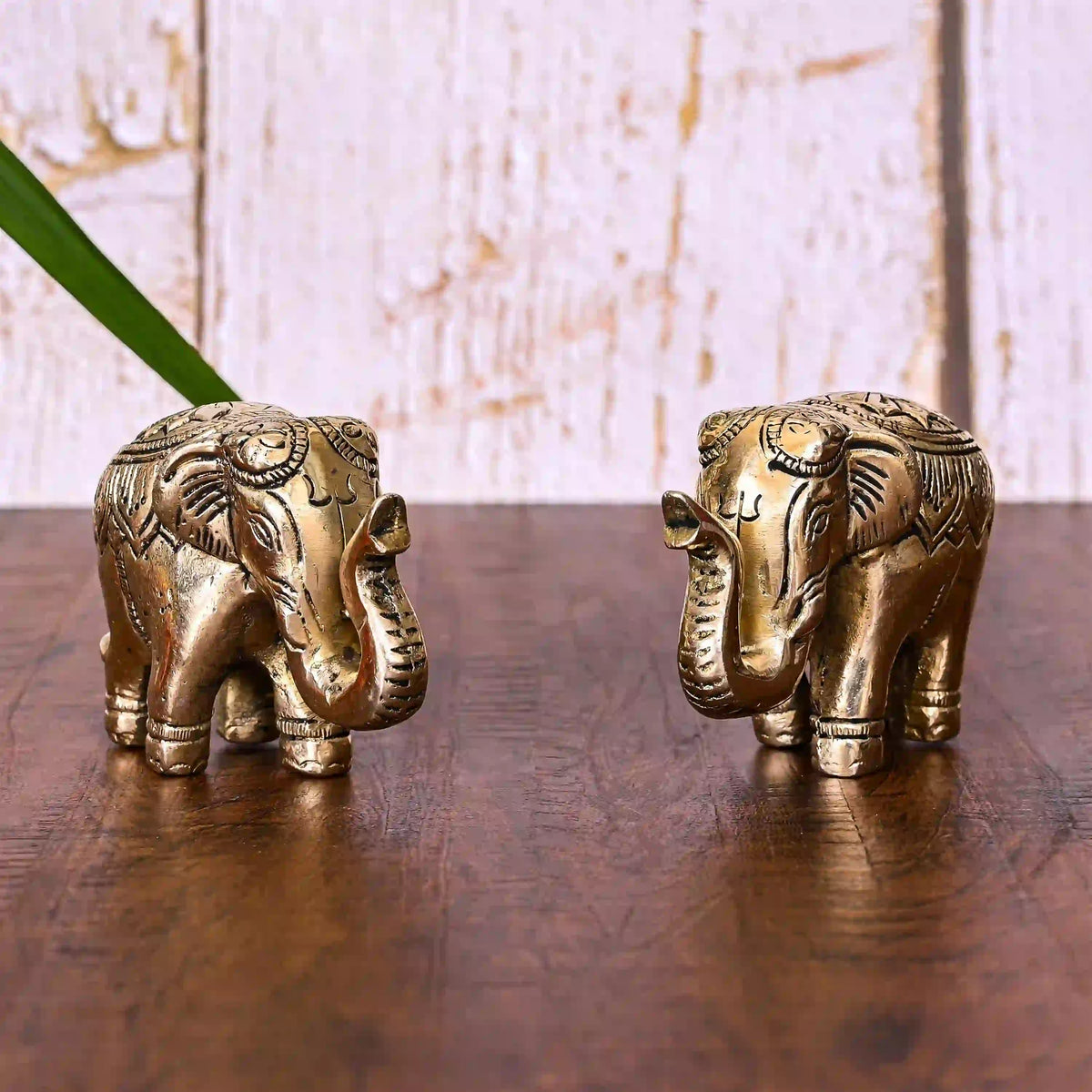 Brass Elephant Statue Pair (2.2 Inch) Vedansh Craft