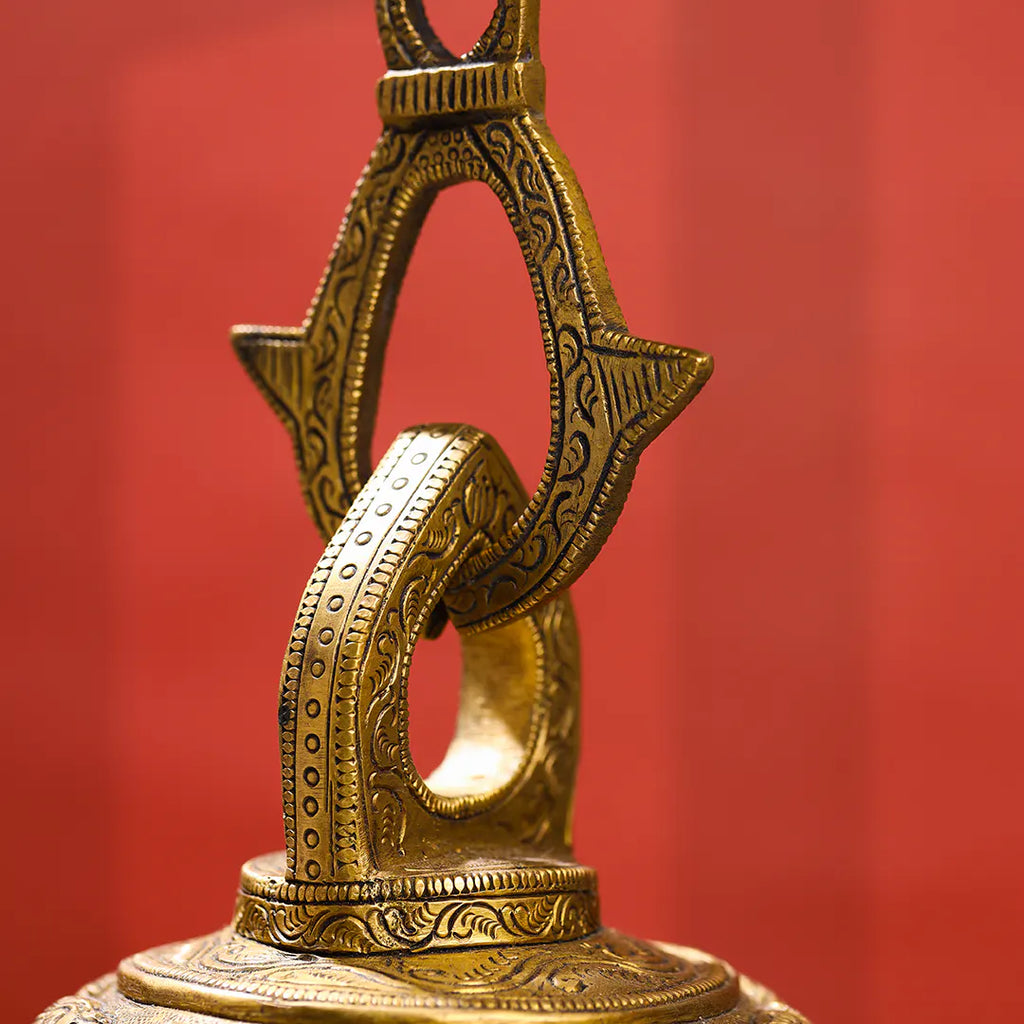 Brass Superfine Wall Hanging Temple Bell (33.5 Inch) Vedansh Craft
