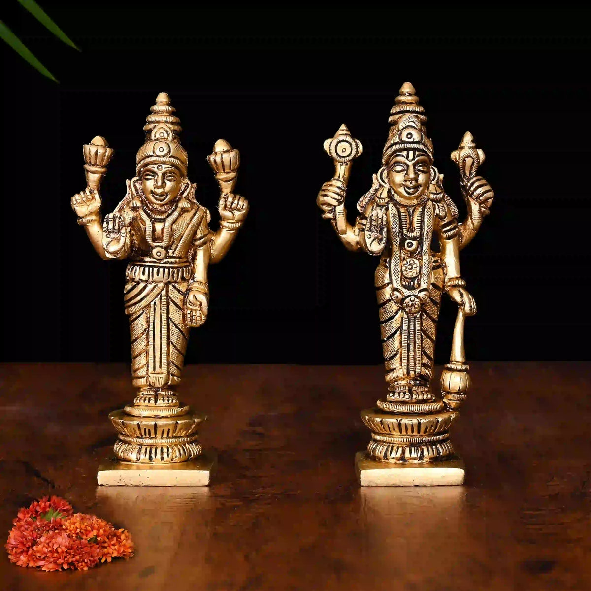 Brass Standing Vishnu Lakshmi Set (5 Inch) Vedansh Craft