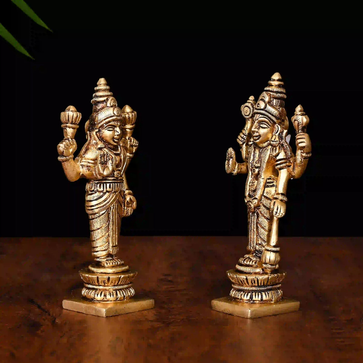 Brass Standing Vishnu Lakshmi Set (5 Inch) Vedansh Craft