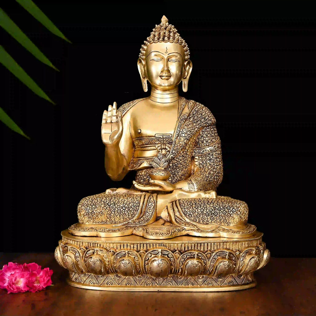 Brass Superfine Blessing Buddha (23 Inch) Vedansh Craft