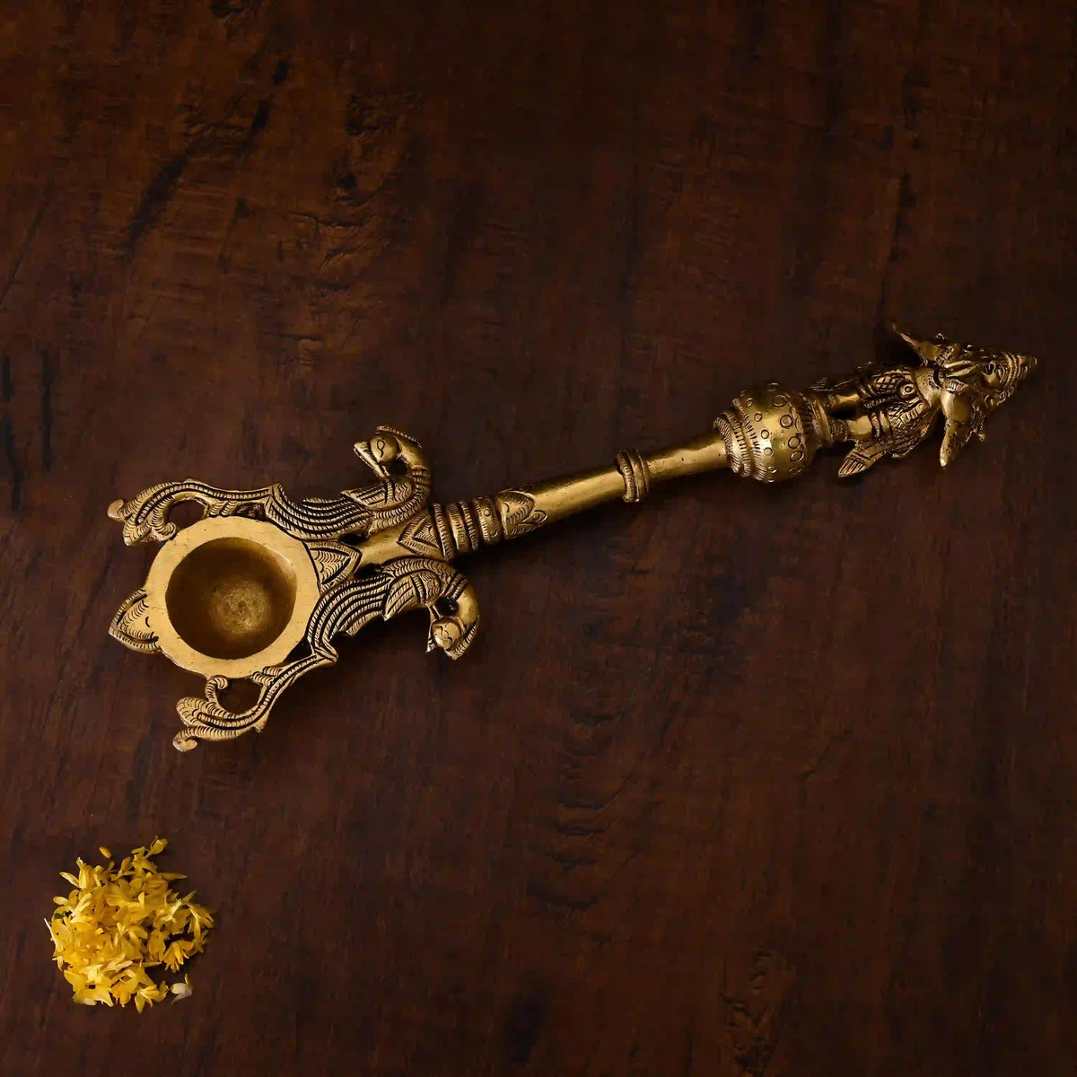 Brass Garuda Ahuti Spoon (10.5 Inch) Vedansh Craft