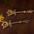 Brass Vishnu Lakshmi Ahuti Spoon Set (10.5 Inch) Vedansh Craft