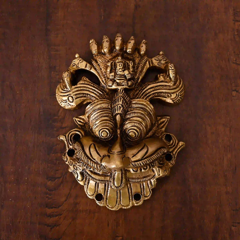 Brass Superfine Yali/kirtimukha Face Wall Hanging (5.5 Inch) Vedansh Craft