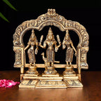 Brass Standing Lord Murugan With Devasena And Valli Idol Set (8.5 Inch) Vedansh Craft