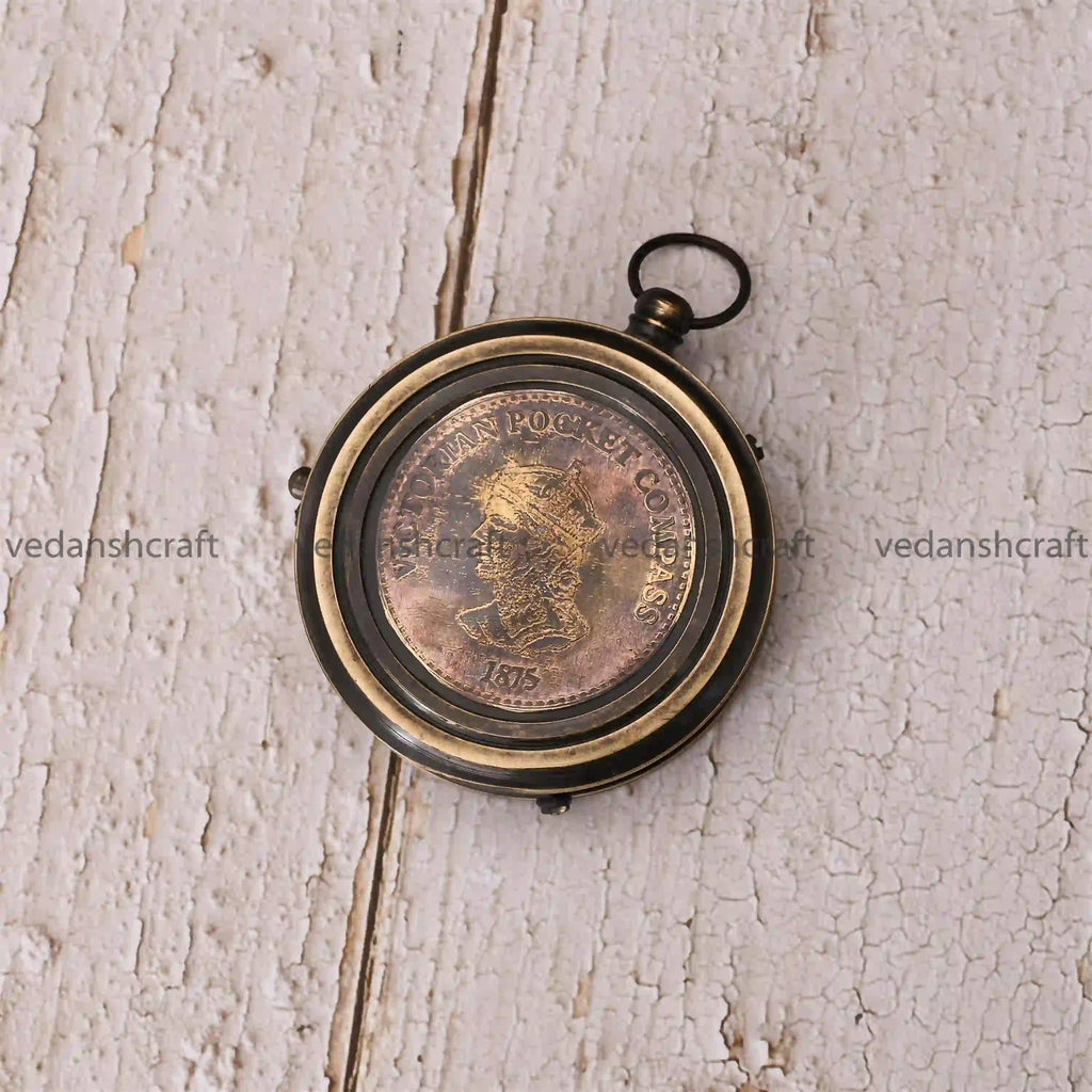 Brass Pocket Compass Antique (3.2 Inch) Vedansh Craft