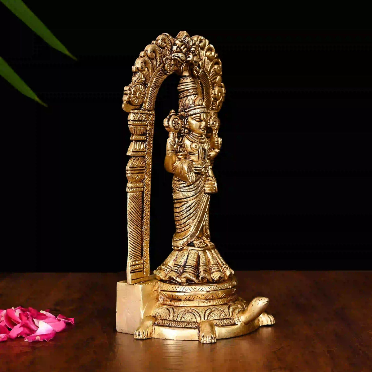 Brass Standing Tirupati Balaji/Venkateshwar Idol On Tortoise (8 Inch) Vedansh Craft