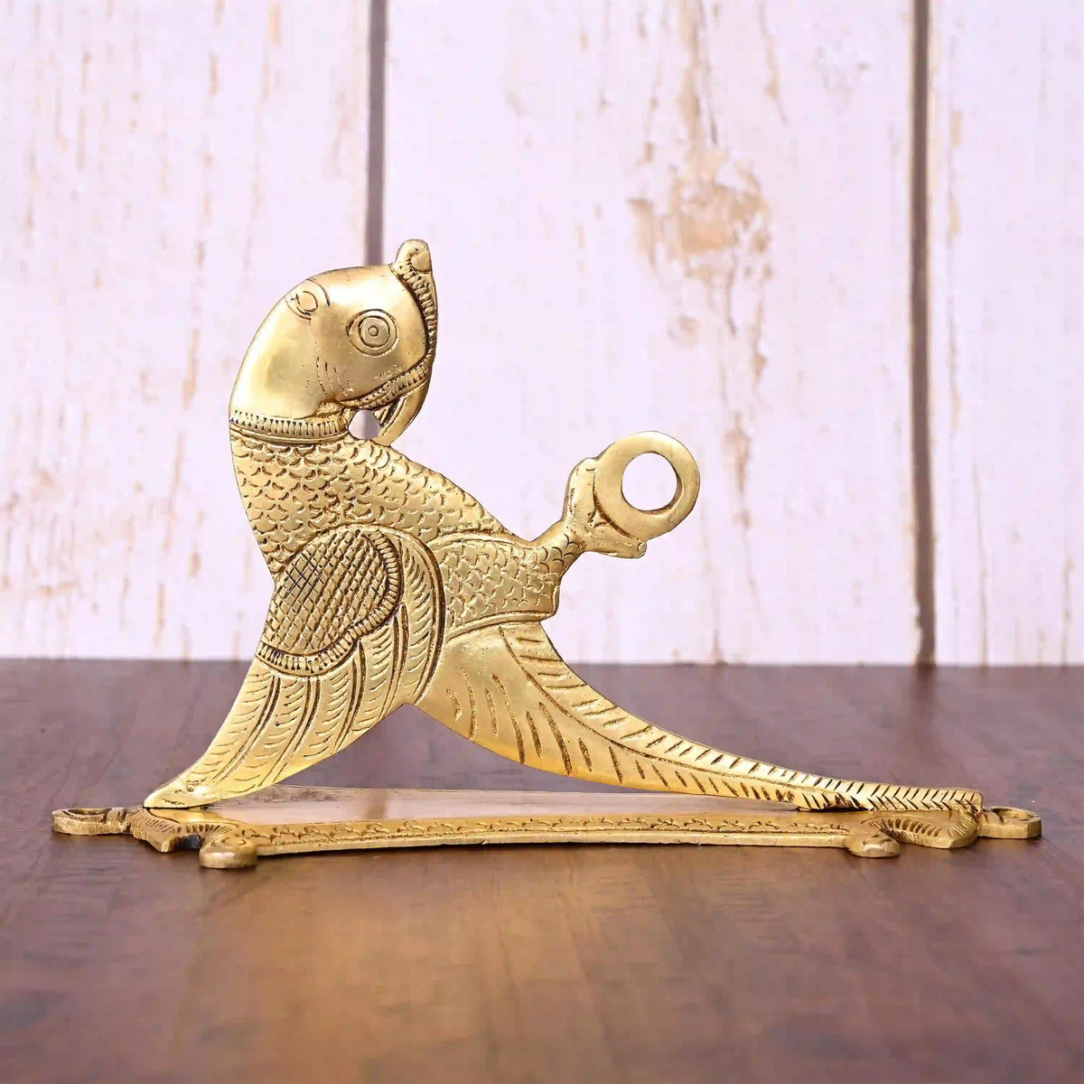Brass Parrot Wall Mount Bracket (5 Inch) Vedansh Craft