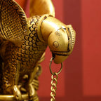 Brass Parrot Wall Hanging With Bell (16 Inch) Vedansh Craft