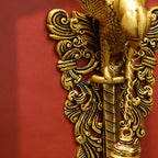 Brass Parrot Wall Hanging With Bell (16 Inch) Vedansh Craft