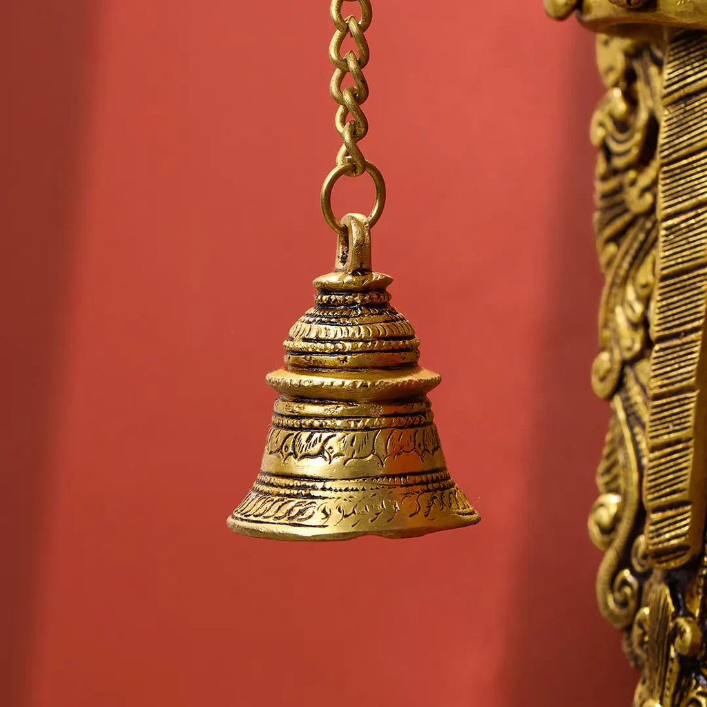 Brass Parrot Wall Hanging With Bell (16 Inch) Vedansh Craft