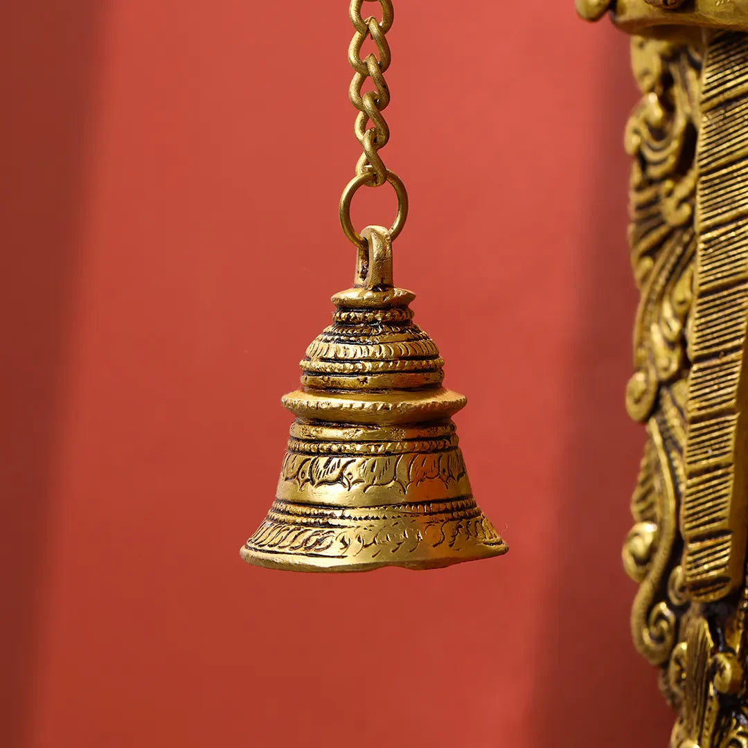 Brass Parrot Wall Hanging With Bell (16 Inch) Vedansh Craft