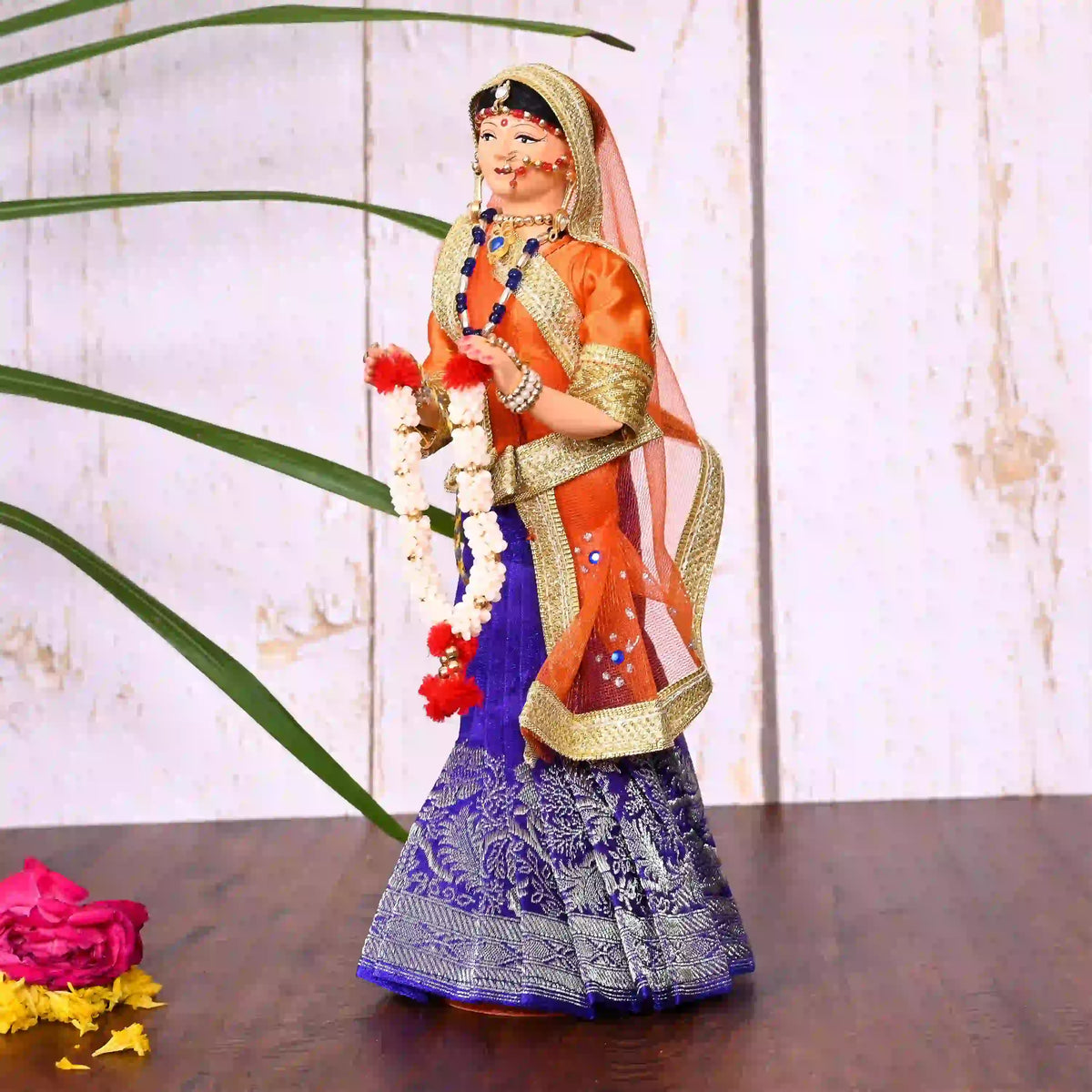Handmade Rajasthani Bridal Doll In Banarasi Saree (10.5 Inch) Vedansh Craft