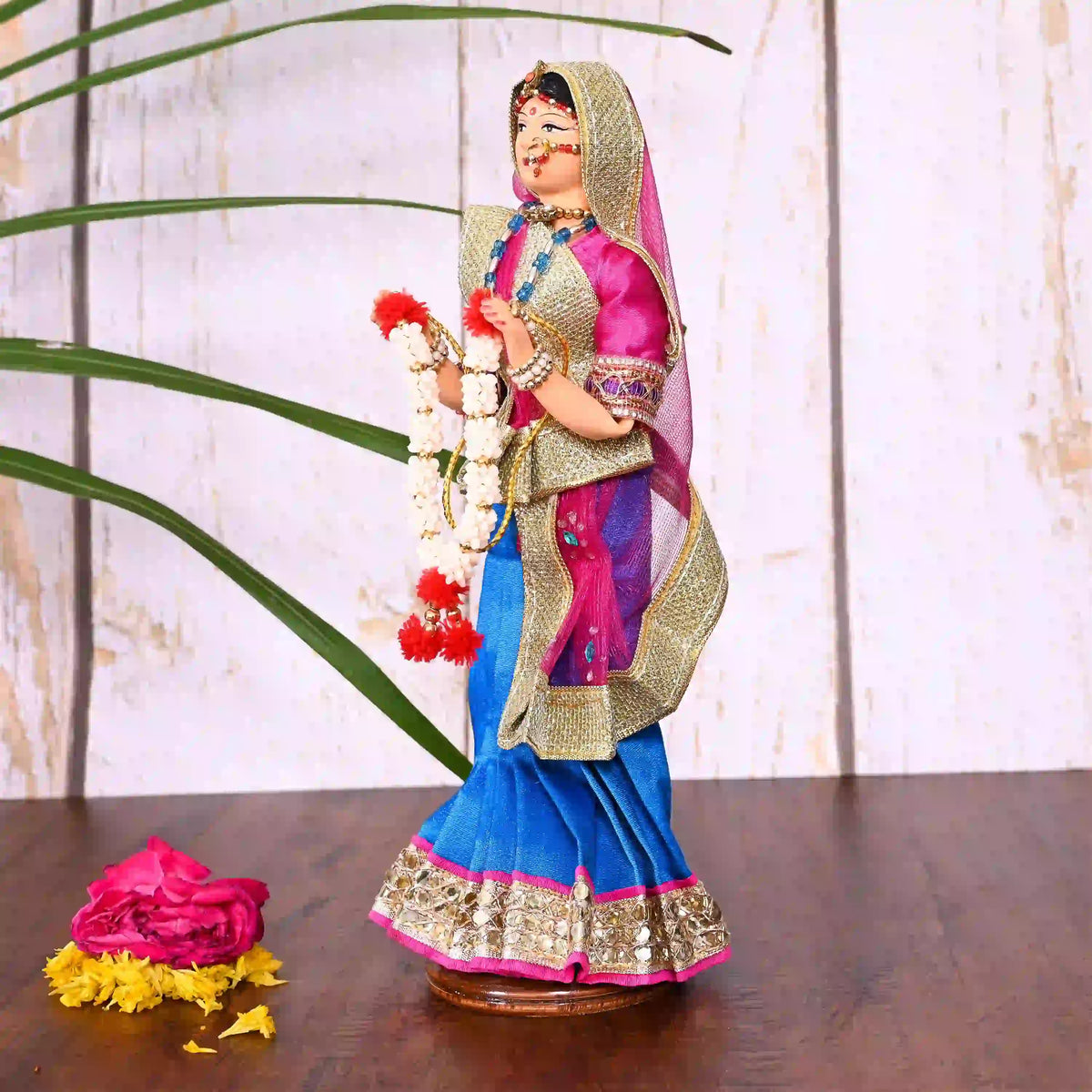 Handmade Rajasthani Bridal Doll In Banarasi Saree (10.5 Inch) Vedansh Craft