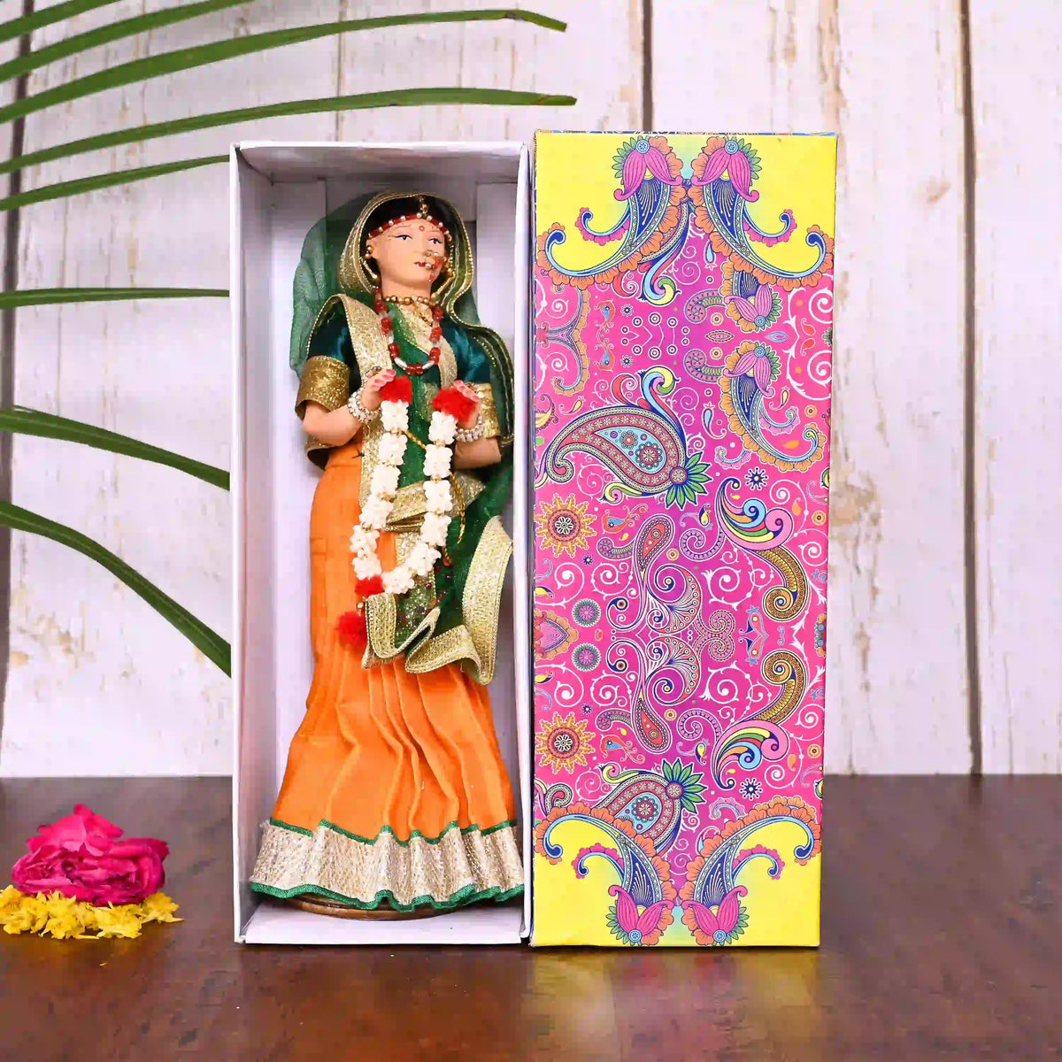 Handmade Rajasthani Bridal Doll In Banarasi Saree (10.5 Inch) Vedansh Craft