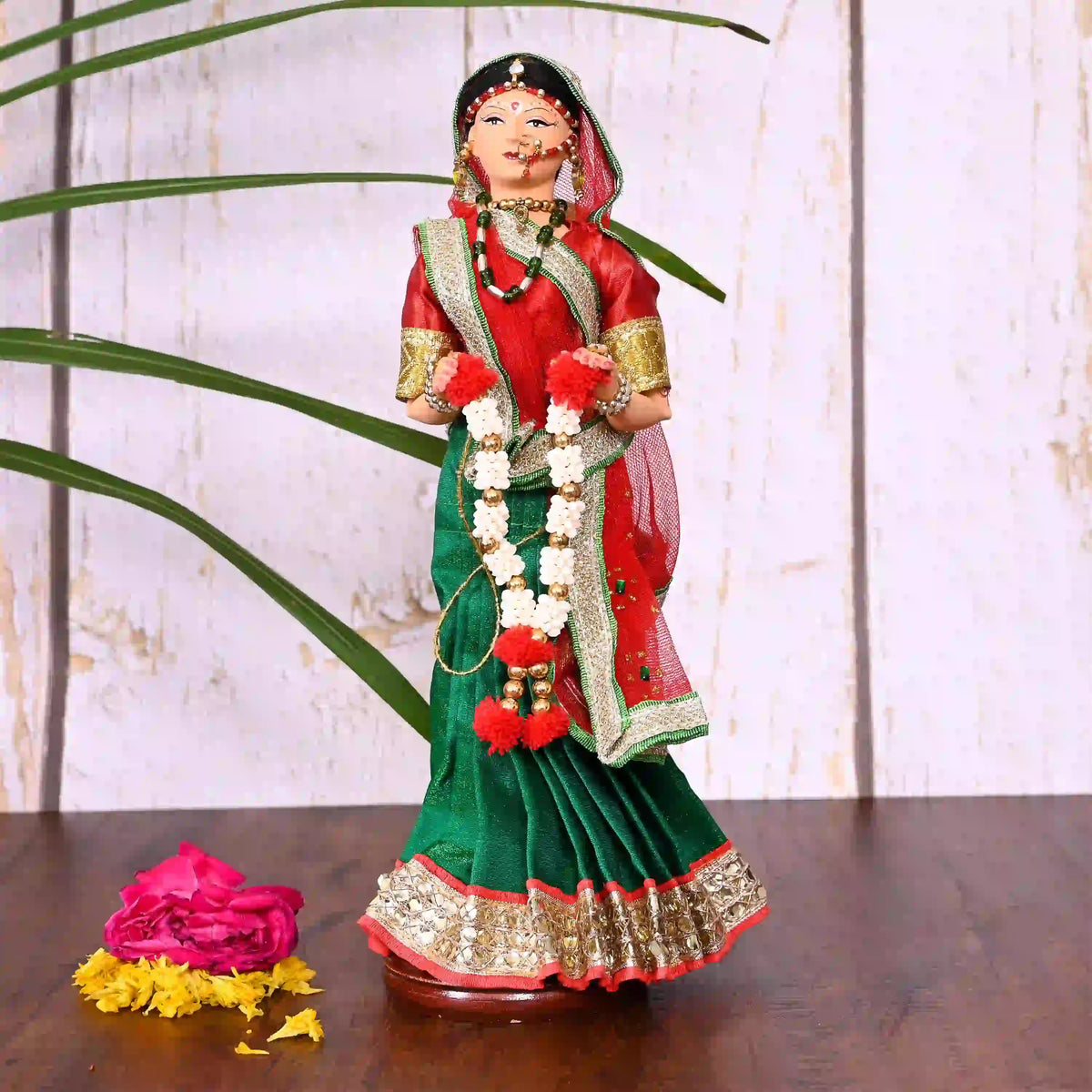 Handmade Rajasthani Bridal Doll In Banarasi Saree (10.5 Inch) Vedansh Craft