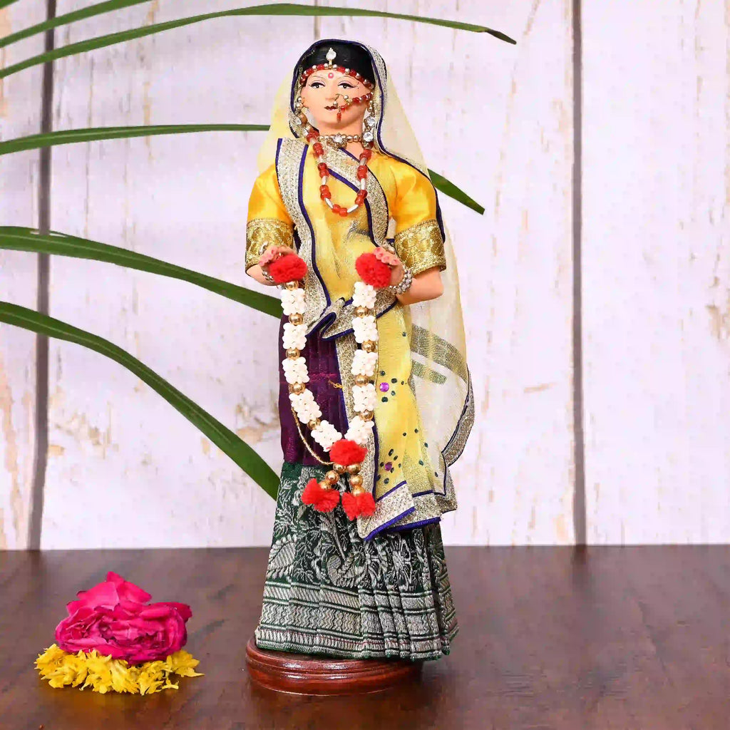 Handmade Rajasthani Bridal Doll In Banarasi Saree (10.5 Inch) Vedansh Craft