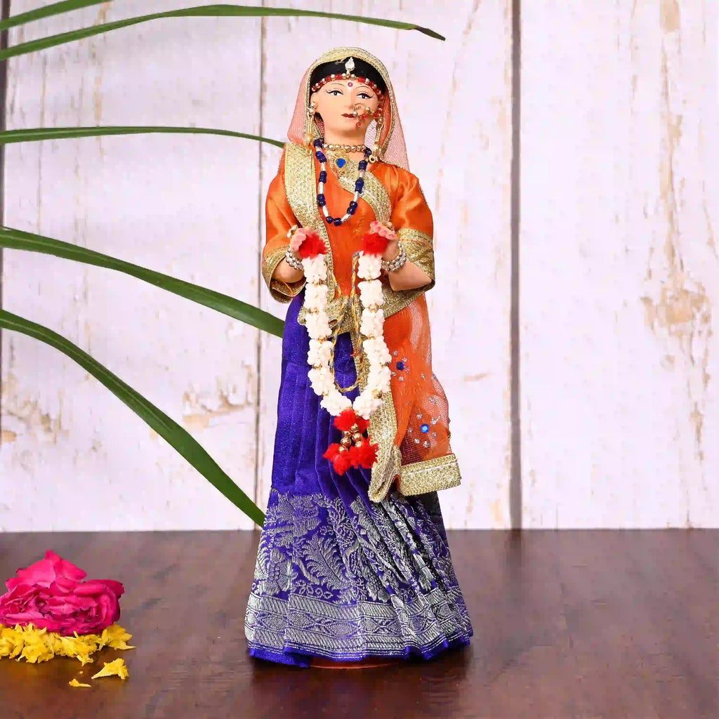 Handmade Rajasthani Bridal Doll In Banarasi Saree (10.5 Inch) Vedansh Craft
