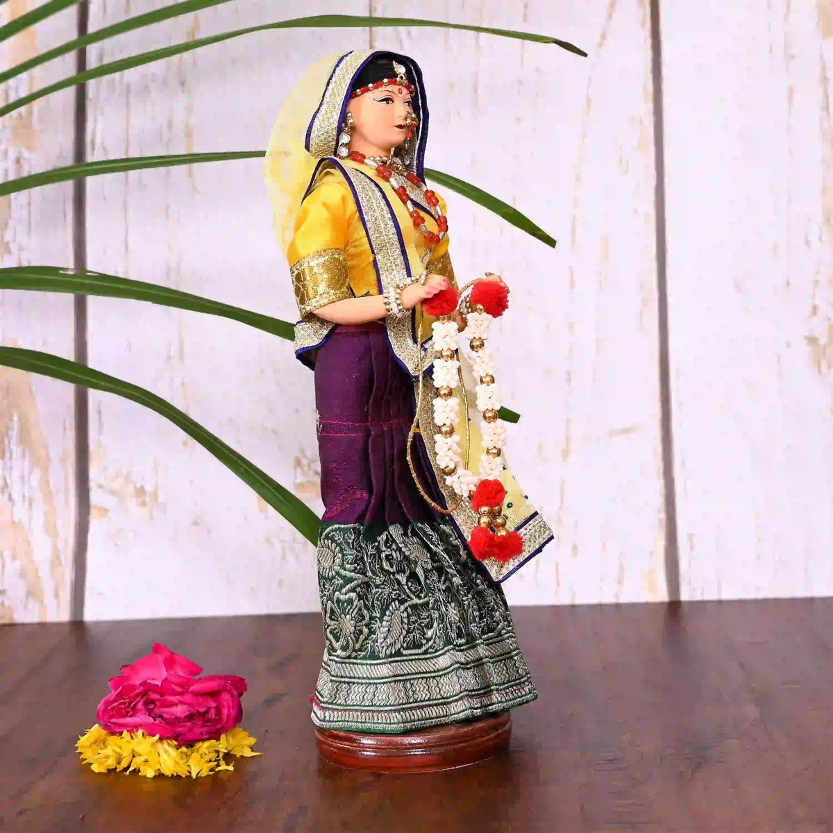 Handmade Rajasthani Bridal Doll In Banarasi Saree (10.5 Inch) Vedansh Craft