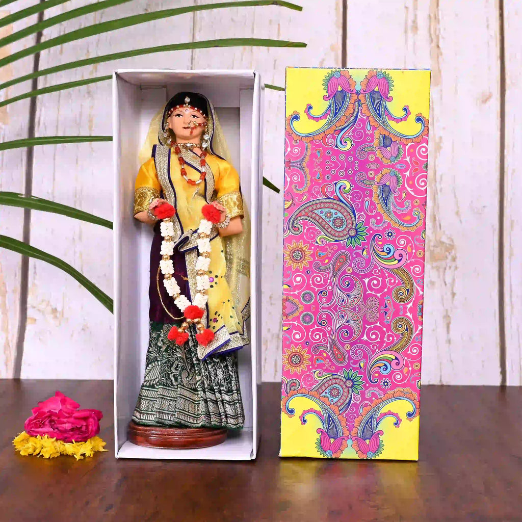 Handmade Rajasthani Bridal Doll In Banarasi Saree (10.5 Inch) Vedansh Craft