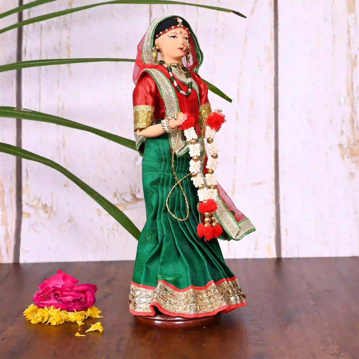 Handmade Rajasthani Bridal Doll In Banarasi Saree (10.5 Inch) Vedansh Craft