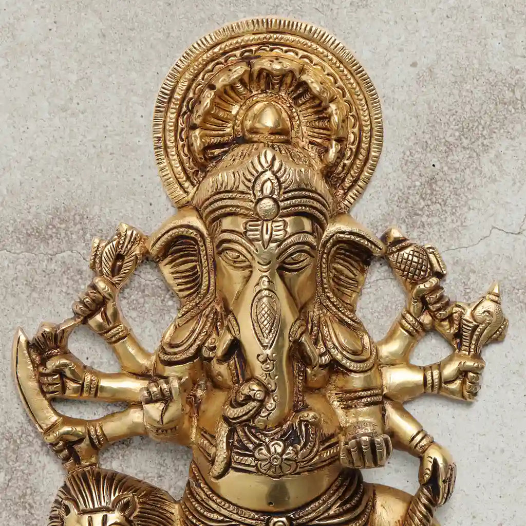 Brass Shubha Drishti Ganesha Wall Hanging (9 Inch) Vedansh Craft