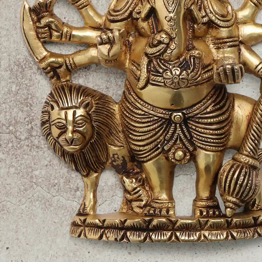 Brass Shubha Drishti Ganesha Wall Hanging (9 Inch) Vedansh Craft