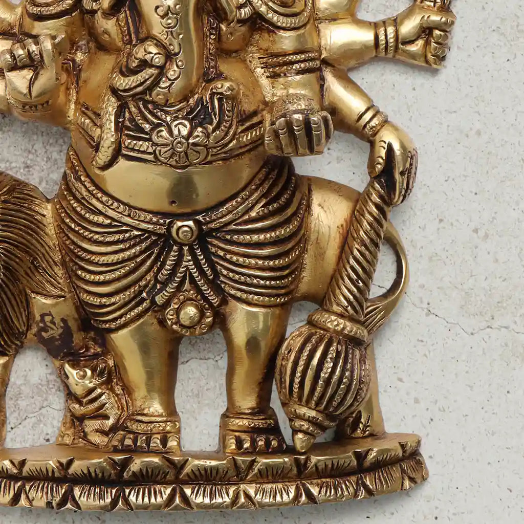 Brass Shubha Drishti Ganesha Wall Hanging (9 Inch) Vedansh Craft