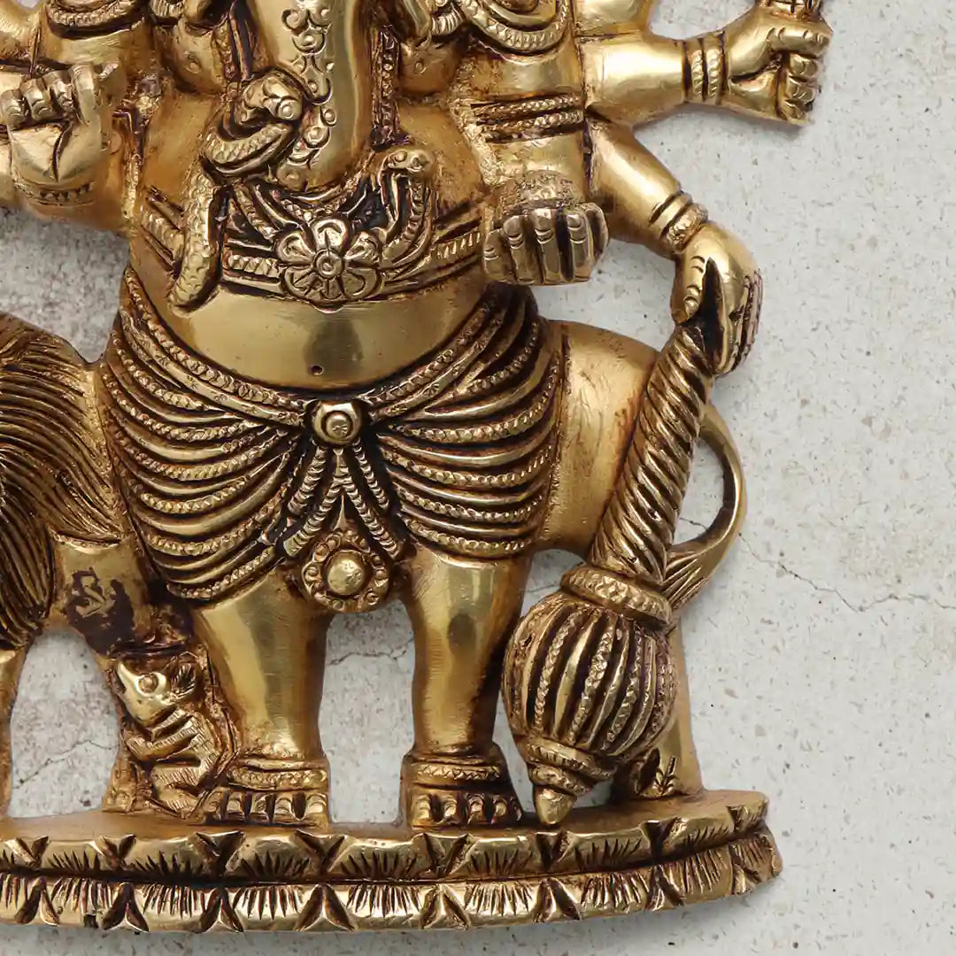 Brass Shubha Drishti Ganesha Wall Hanging (9 Inch) Vedansh Craft