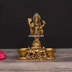 Brass Blessing Ganesha Diya (5.5 Inch) Vedansh Craft