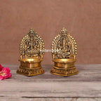 Brass Lakshmi And Ganesha Diya Set (4.5 Inch) Vedansh Craft