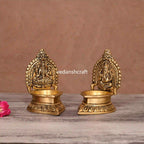 Brass Lakshmi And Ganesha Diya Set (4.5 Inch) Vedansh Craft