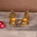 Brass Lakshmi And Ganesha Diya Set (4.5 Inch) Vedansh Craft