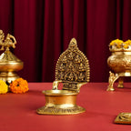 Brass Ashtalakshmi Ganesha Diya (5.2 Inch) Vedansh Craft