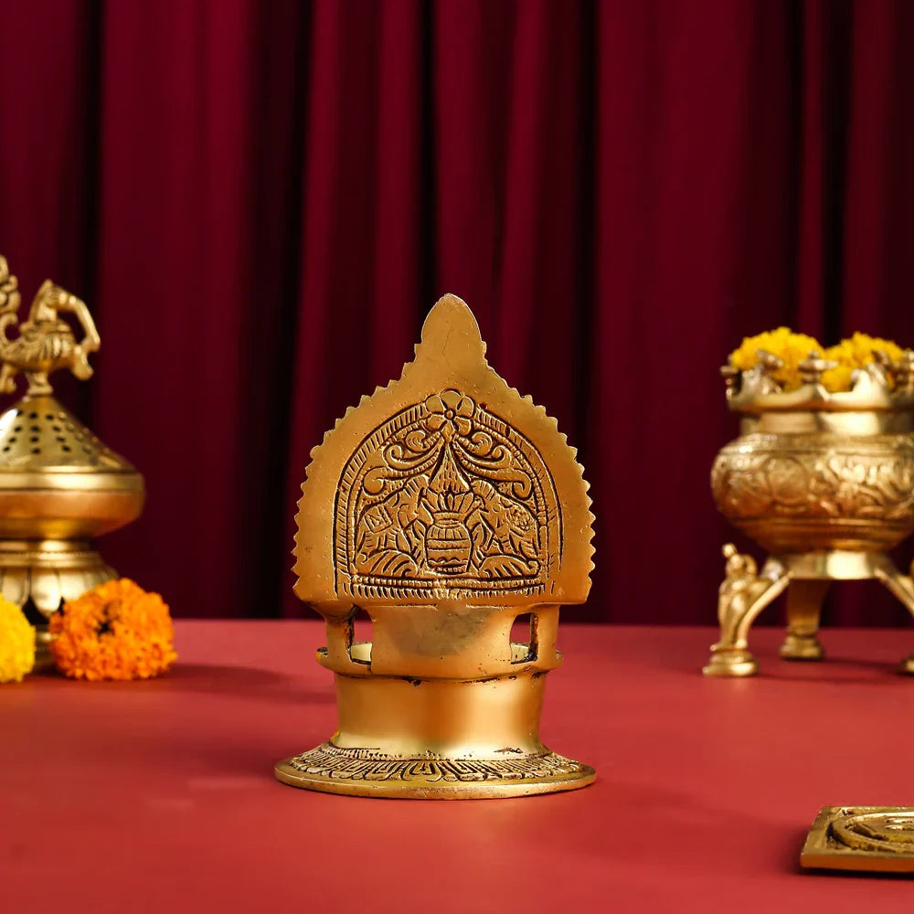 Brass Ashtalakshmi Ganesha Diya (5.2 Inch) Vedansh Craft