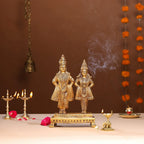 Brass Vitthal Rukmini Statue (13.5 Inch) Vedansh Craft