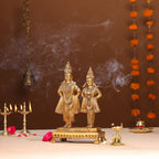 Brass Vitthal Rukmini Statue (13.5 Inch) Vedansh Craft