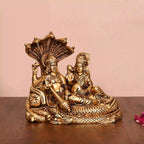 Brass Vishnu Lakshmi On Sheshnag Idol (6.5 Inch) Vedansh Craft