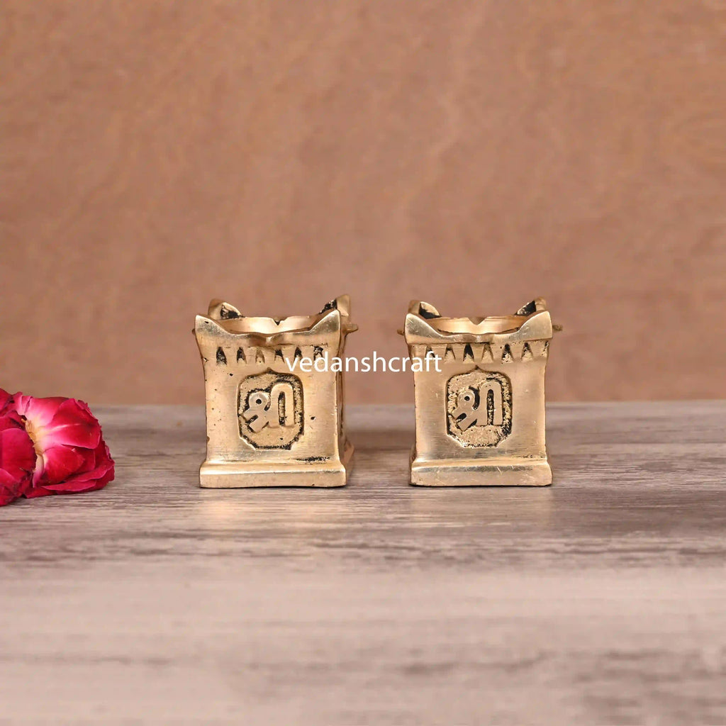 Brass Tulsi Diya Pair (1.9 Inch) Vedansh Craft