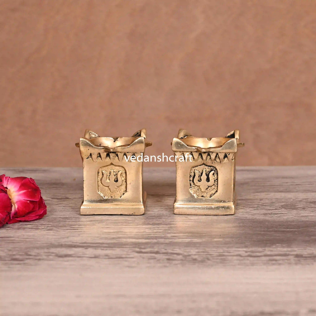 Brass Tulsi Diya Pair (1.9 Inch) Vedansh Craft