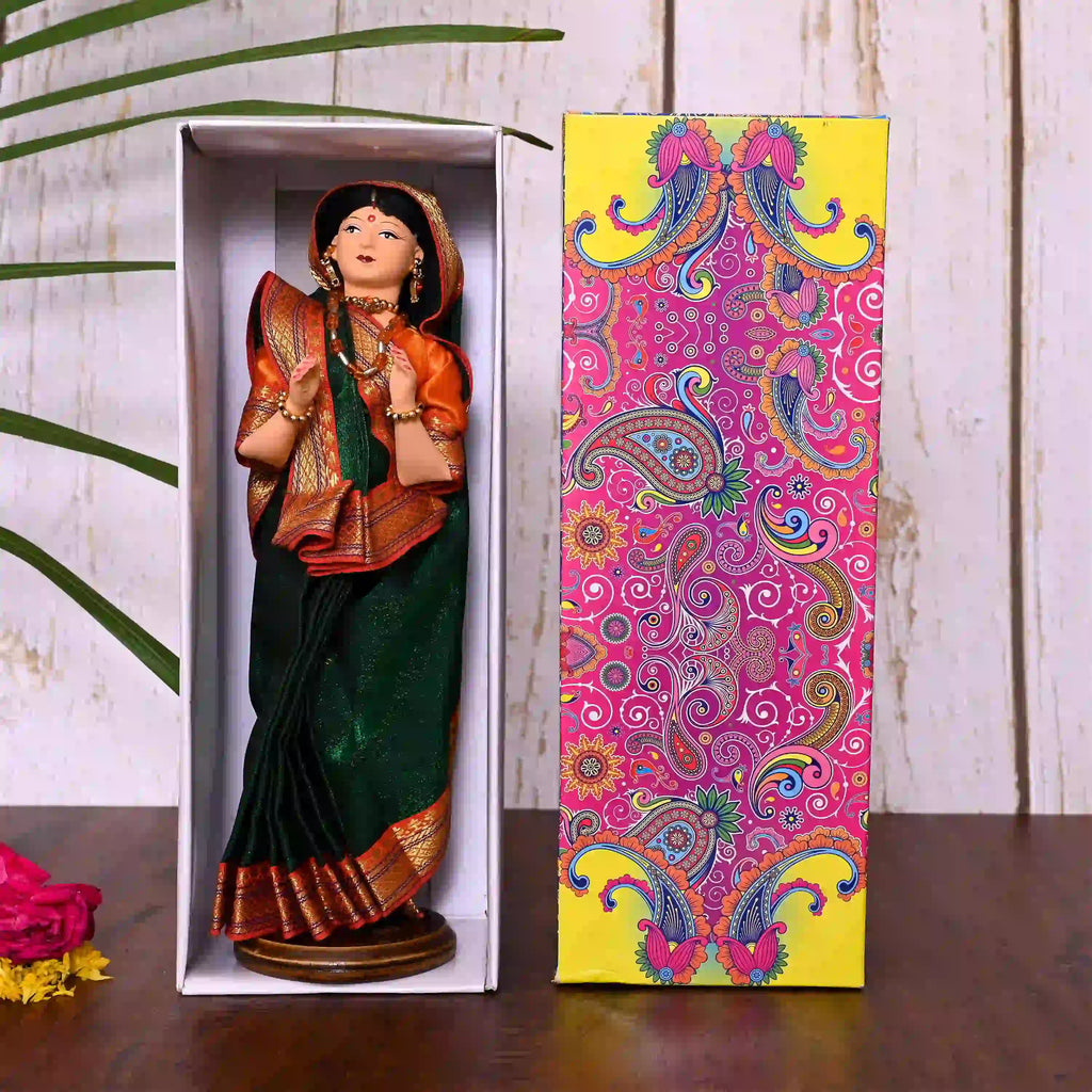 Handmade Rajasthani Doll In Banarasi Saree (10.5 Inch) Vedansh Craft