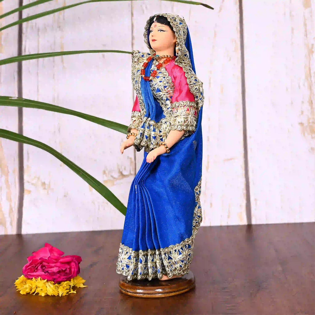 Handmade Rajasthani Doll In Banarasi Saree (10.5 Inch) Vedansh Craft