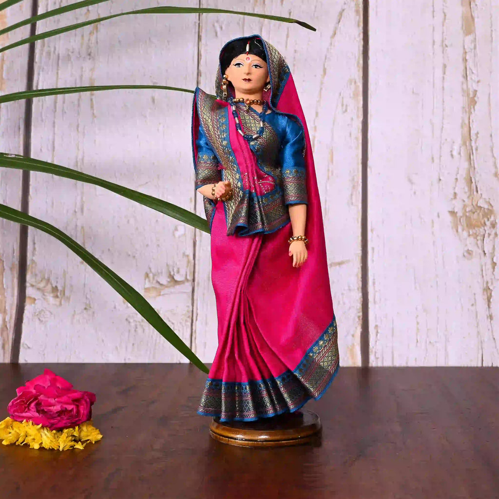 Handmade Rajasthani Doll In Banarasi Saree (10.5 Inch) Vedansh Craft