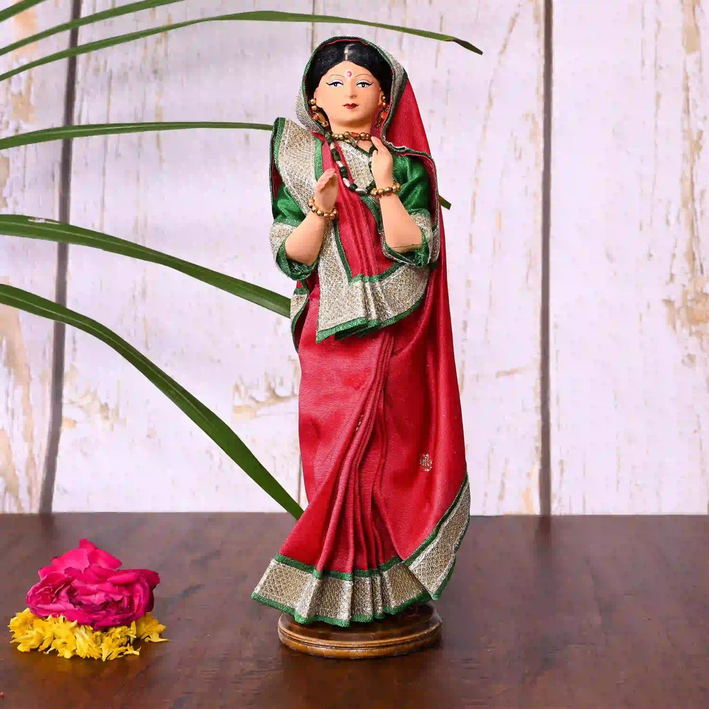Handmade Rajasthani Doll In Banarasi Saree (10.5 Inch) Vedansh Craft