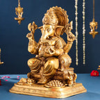 Brass Superfine Lord Sitting Ganesha Idol (17.5 Inch) Vedansh Craft
