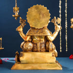 Brass Superfine Lord Sitting Ganesha Idol (17.5 Inch) Vedansh Craft