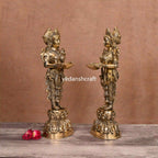 Brass Standing Deep Lakshmi Pair (15 Inch) Vedansh Craft