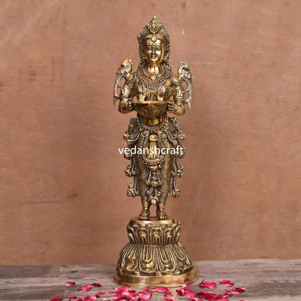 Brass Deep Standing Lakshmi Idol (20 Inch) Vedansh Craft
