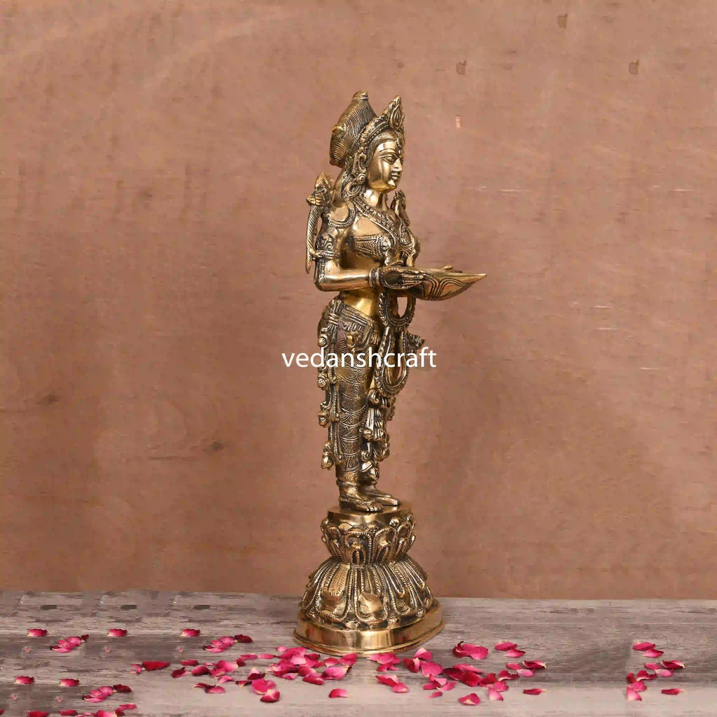 Brass Deep Standing Lakshmi Idol (20 Inch) Vedansh Craft